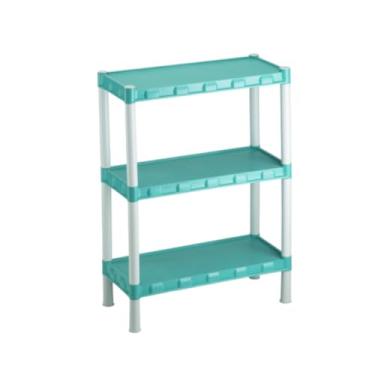 Imagem de Estante Utilidades Plastica Com pezinhos 3 Prateleiras 75x55x25cm, ideal para cozinha, livros(Verde)