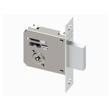 Imagem de Fechadura Trava Tetra Auxiliar Haga 601 Inox 304 Com Roseta Quadrada