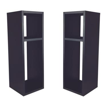 Imagem de Kit 2 Mesa De Cabeceira Preto Cama Solteiro Quarto Sala 20cm