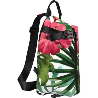 Imagem de Mochila Crossbody Demer Ative America Dream Catcher, Bolsa De Ombro, Mochila De Caminhada Ao Ar Livre Semanal, Hibiscus Flower, One Size