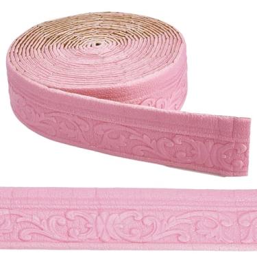 Imagem de CRASPIRE Acabamento de moldagem rosa 32,8 pés/10 m coroa floral autoadesivo flexível espuma 3D papel de parede vintage adesivo de borda de espelho para parede teto casa cozinha escritório decoração de