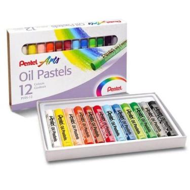 Imagem de Giz Oil Pastels Estojo Com 12 Cores Arts Pentel
