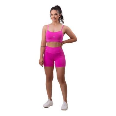 Imagem de Conjunto Academia Shorts Duplo + Top Fitness 2 Peças - Urbanela, Rosa,