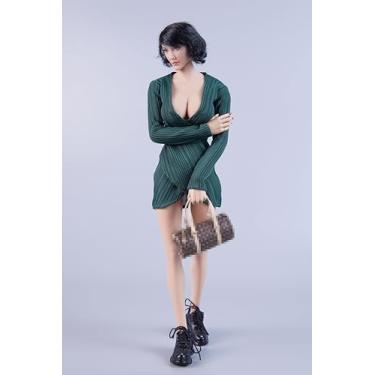 Imagem de ATSTORYTIDE 1/6 Ratio of Women's Clothing，Sexy Dress, Sexy Short Skirt, Revealing Chest Set (Blackish Green)