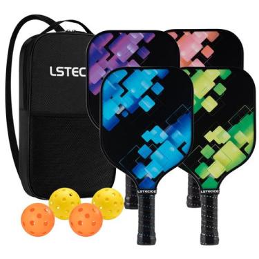 Imagem de Conjunto de pás Pickleball LSTECICE Fiberglass Surface 4 pás