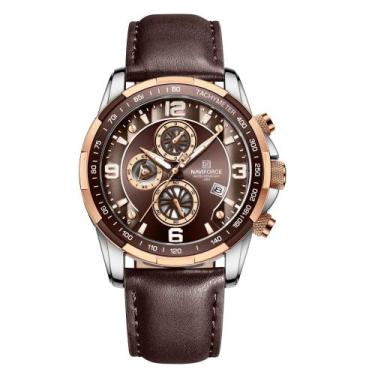 Imagem de Relógio NAVIFORCE Sport Analog Quartz Chronograph Leather Masculino