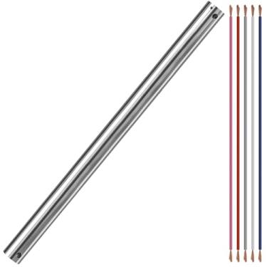 Imagem de Haste de extensão de ventilador de teto de 61 cm, haste de teto de níquel de diâmetro externo de 2,5 cm (sem roscas) com fios de 5 x 18-AWG, suporte de ventilador adequado para ampla gama de