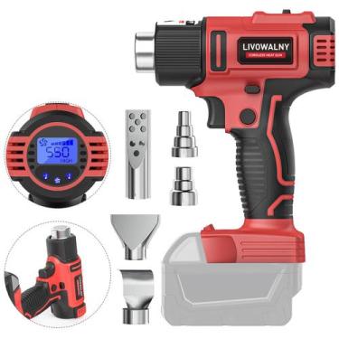 Imagem de Pistola de calor sem fio LIVOWALNY 18V 350W com LCD para Milwaukee 18V