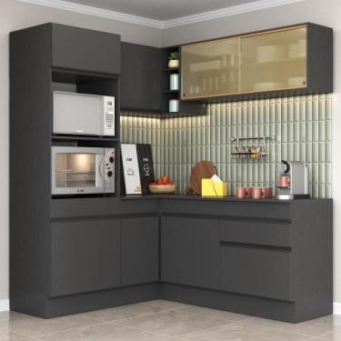 Imagem de Armário De Cozinha Completa De Canto Preto - MULTIMOVEIS