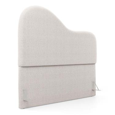 Imagem de Cabeceira Orgânica Cama Box Queen Size Sea 160cm Com Frame Bouclé Off White - Abmaza
