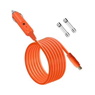 Imagem de Naubluvo Cabo carregador de isqueiro 3M (10 pés) DC8020, cabo de carregamento de carro 12V/24V 14 AWG, compatível com Jackery Explorer 1000 V2/1000Plus/2000 V2/3000Pro/600Plus estação de energia