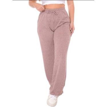 Imagem de Calça pantalona de lanzinha feminina cintura alta - estacao, Rosa, GG