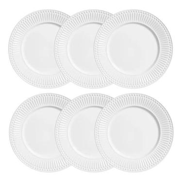 Imagem de Conjunto Com 6 Pratos Rasos Roma Ravenna Branco Porto Brasil - Congrat