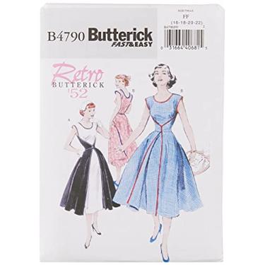 Imagem de BUTTERICK PATTERNS B4790 Vestido feminino transpassado, tamanho FF (16-18-20-22), azul