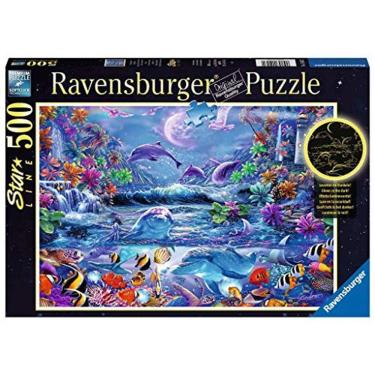 Imagem de Ravensburger 15047 Moonlit Magic 500 Piece Glow in The Dark Puzzle for Adults - Every Piece is Unique, Softclick Technology Means Pieces Fit Together 