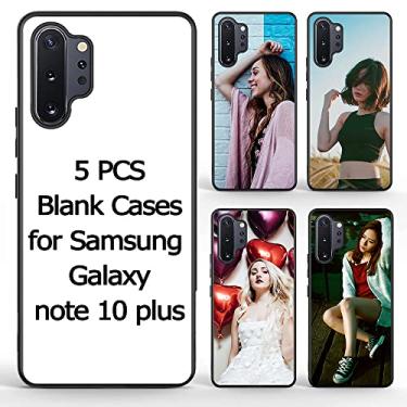 Imagem de 5 peças de capa para Samsung Galaxy Note 10 Plus sublimação em branco imprimível DIY capas de telefone com TPU macio antiderrapante + alumínio antiarranhões à prova de choque capa protetora para