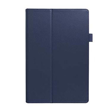 Imagem de INSOLKIDON Compatível com Sony Xperia Z2 Tablet / Z4 Capa traseira de couro capa protetora de telefone capa protetora de couro suporte para tablet (Z4, azul marinho)