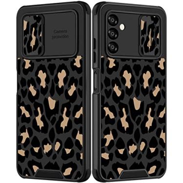 Imagem de Goocrux Capa para Samsung Galaxy A13 5G leopardo para meninas mulheres capa de telefone com estampa de onça bonito animal preto moda com capa de câmera deslizante estética feminina capas para Galaxy A13 6,5 polegadas