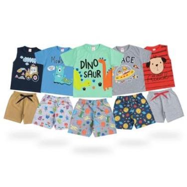 Imagem de Roupas de Crianças 5 Conjunto de Verão Masculino Infantil Roupas de Menino-Masculino