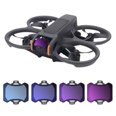 Imagem de CQT Conjunto de filtros de lente Avata 2 ND, lentes de câmera com filtro ND multi-revestidas para DJI O4 Air Unit Pro Avata 2 FPV acessórios de drone (pacote com 4 (ND8 ND16 ND32 ND64))