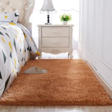 Imagem de Tapete de cabelo de seda lavado engrossado sala de estar mesa de café cobertor quarto tapete de cabeceira tapetes de yoga cor sólida de pelúcia, 9,60x120cm