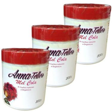 Imagem de 3 Mel Cola 500g Anna Telles Definidor Cachos Adultos Criança