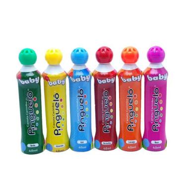 Imagem de Kit 6 Canetas Carimbo Pinguelo Baby 40ml - Diversas Cores - Pinguelô
