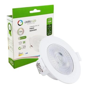 Imagem de Spot Led Embutir 11Cm Redondo 10W Bivolt Branco Neutro - EMBULED, Bivo