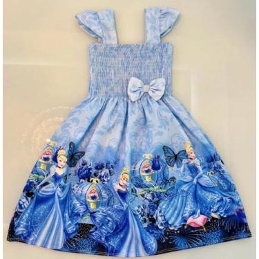 Imagem de Vestido Japonesa Cinderela Festa - Utchuk Kids, Azul, M