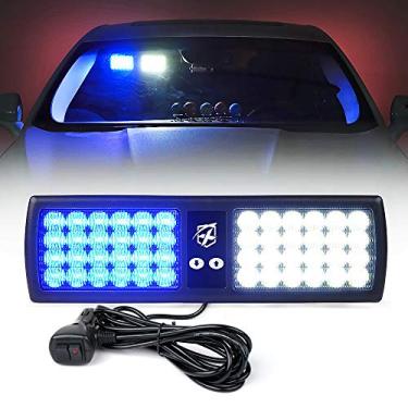 Imagem de Xprite Viseira de LED azul luzes piscantes luz de aviso de perigo de proteção solar para policiais voluntários bombeiros veículos de emergência caminhões carros
