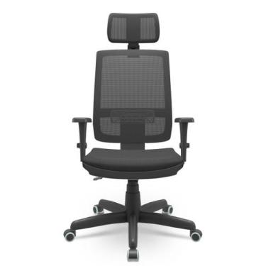 Imagem de Cadeira Brizza Presidente Com Apoio Braços 3D PP BackPlax Plaxmetal NR