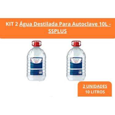 Imagem de Agua Destilada Para Autoclave Kit com 2 Galões de 5L - SSPLUS