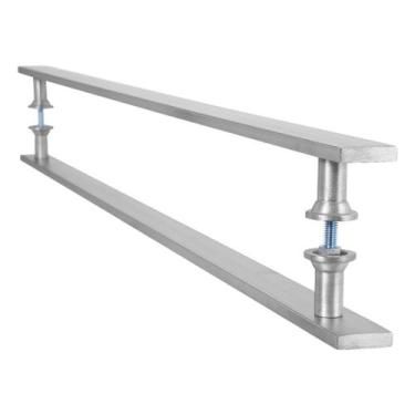 Imagem de Puxador Barra Chata Inox Escovado Para Porta Madeira 1 metro - CromoSh