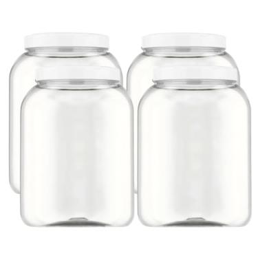 Imagem de Kit 4 Potes com Tampa 2,2L Porta Mantimentos Pote Multiuso Bold Plástico (Branco)