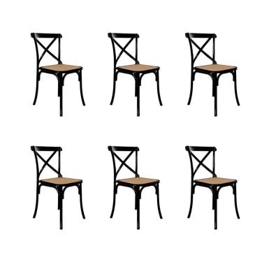 Imagem de Conjunto com 6 Cadeiras de Jantar Katrina Preta