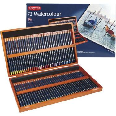 Imagem de Lápis de Cor Watercolour 72 Cores Estojo Madeira Derwent, Única, Único