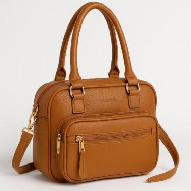 Imagem de Bolsa Feminina Couro Ombro Tiracolo Preta Média Casual Moda! - Outra, 