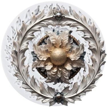 Imagem de CANYANGMOLD Guirlanda de flores em relevo, moldes de fondant de doces, moldes de silicone para decoração de bolos, topos de cupcake, chocolate, açúcar, polímero, argila, pasta de goma