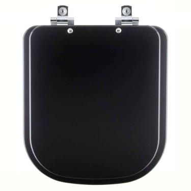 Imagem de Assento Sanitário Soft Close Quadra Preto Fosco para vaso Deca