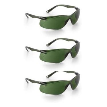 Imagem de Kit com 3 pares de óculos de Proteção Trabalho de Solda Tonalidade 5 SS5 Verde - Industrias, Serralheiria, Marcenaria