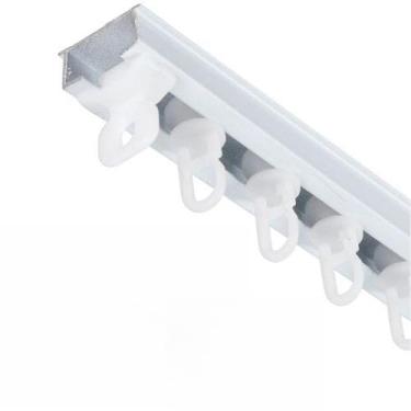 Imagem de Trilho Simples Guia Cortina Teto Cortineiro Presilhas De FixaçãO(1 Metro)