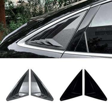 Imagem de Acabamento de janela de triângulo traseiro de carro compatível com Q5 FY Coupe 2018-2024 Kit de carroceria de tampa de acabamento de janela de ventilação lateral traseira acessórios de carro (preto