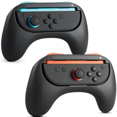 Imagem de RHOTALL [2 Pack] Ergonomic Hand Grips for Nintendo Switch 2 Controllers, Comfort Grips Compatible with Switch 2 joycons, Anti Slip and Wear-Resistant- Black