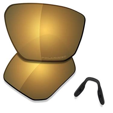 Imagem de SAUCER Lentes de reposição premium e protetores de nariz para óculos de sol Oakley Targetline OO9397 High Defense - Bronze dourado polarizado