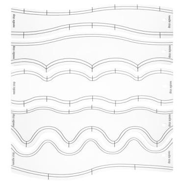 Imagem de yyangz 5 peças de régua ondulada, modelo de patchwork acrílico, medição de tecido doméstico para máquina de corte acolchoado