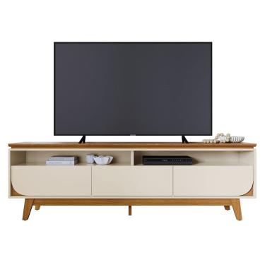 Imagem de Rack Bancada de TV 75 Pol 200cm Celina Z10 Off/Cinamomo - Mpozenato