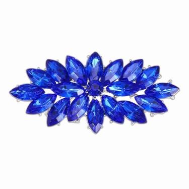 Imagem de PATIKIL Broche de strass marquesa, broches de corpete de strass broche de lapela de flor de cristal para mulheres, terno de casamento, roupas, chapéu, vestido, joias, presente, 2.4x2.7cm, Gema, Sem