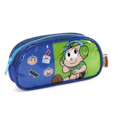 Imagem de Estojo Escolar Turma da Mônica Cebolinha VD 7x21x7 cm