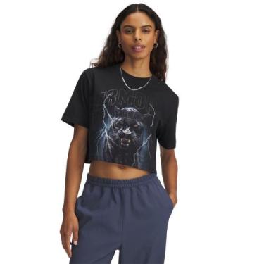 Imagem de Camiseta Sportstyle Under Armour Heavyweight Gone Dark Feminina, Preto