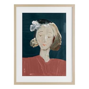 Imagem de Stupell Industries Retrato feminino vintage com estampa emoldurada de bétula sob vidro por casa cartissi, 50 x 35 cm
